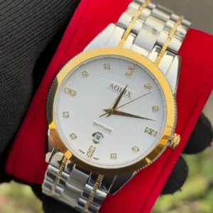 Aolix 9140 Men's Watch - Silver Gold White | Rovelle
