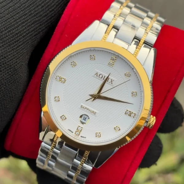 Aolix 9140 Men's Watch - Silver Gold White Aolix 9140 Men's Watch - Silver Gold White | Rovelle