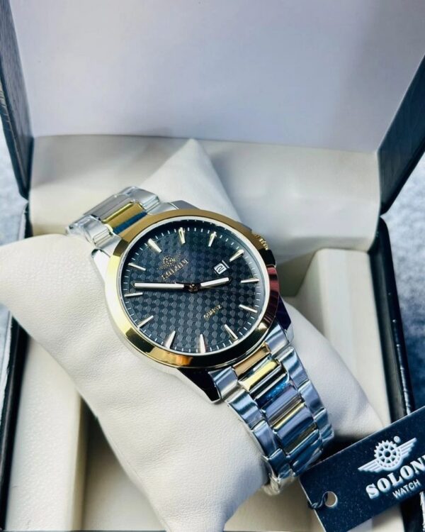 Soloni 1015 For Men - Silver Gold Black With Premium Box | Rovelle
