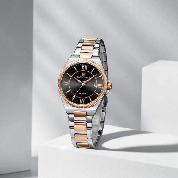 Naviforce 5073 Women's Watch - Silver Rose Black | Rovelle