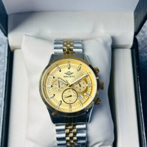 Soloni 3015 For Men - Silver Gold With Premium Box | Rovelle