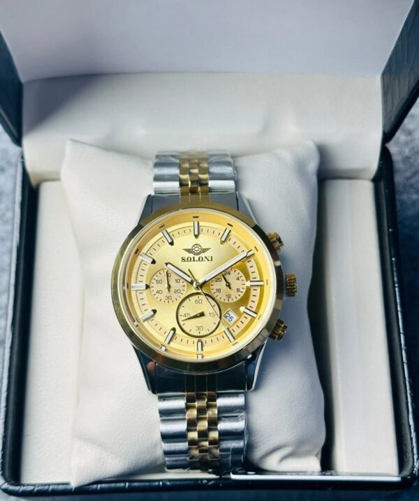 Soloni 3015 For Men - Silver Gold With Premium Box | Rovelle