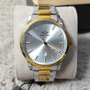 Soloni 1022M For Men - Silver Gold White With Premium Box | Rovelle