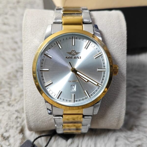 Soloni 1022M For Men - Silver Gold White With Premium Box Soloni 1022M For Men - Silver Gold White With Premium Box | Rovelle