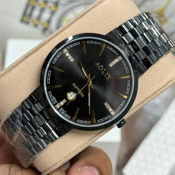 Aolix 9183 Men's Watch -Silver Gold White | Rovelle