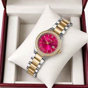 Oliya 832 Ladies Watch -Silver Gold Red | Rovelle