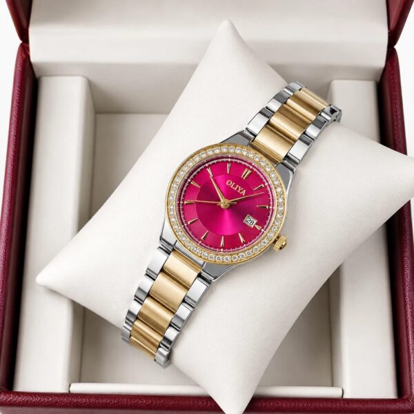 Oliya 832 Ladies Watch -Silver Gold Red Oliya 832 Ladies Watch -Silver Gold Red | Rovelle