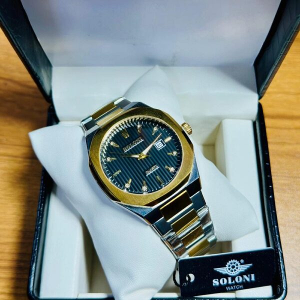Soloni 1014 For Men - Silver Gold Black With Premium Box | Rovelle