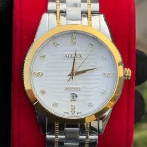 Aolix 9140 Men's Watch - Silver Gold White | Rovelle