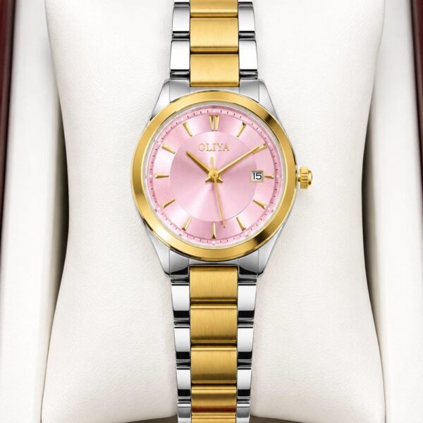 Oliya 835 Ladies Watch -Silver Gold Pink Oliya 835 Ladies Watch -Silver Gold Pink | Rovelle