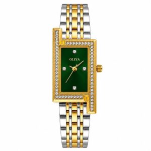 Oliya 6818 Ladies Watch - Silver Gold Green | Rovelle