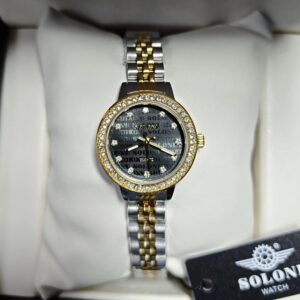 Soloni 1038 For Women - Silver Gold Black With Premium Box | Rovelle