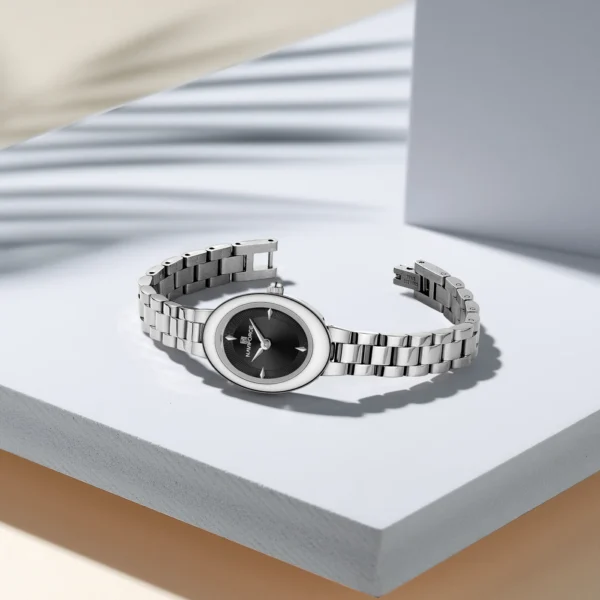 NAVIFORCE 5081 Ch Women Watch - Silver Black | Rovelle