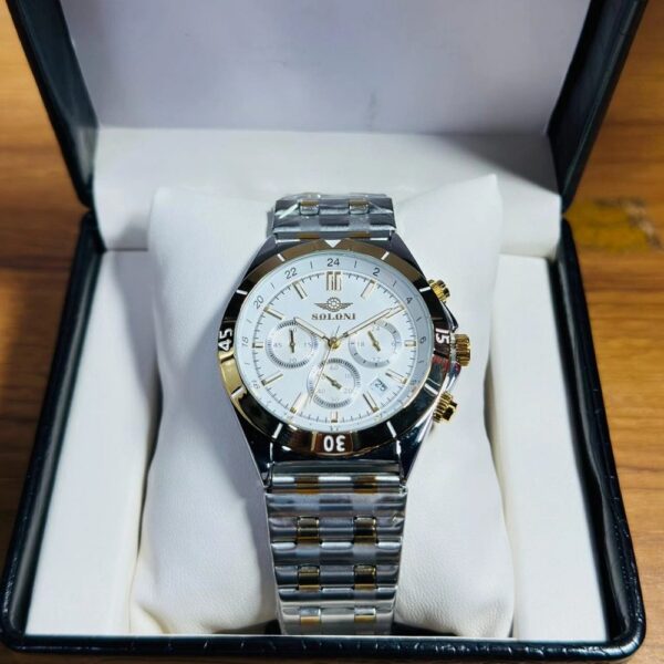 Soloni 3012 M For Men - Silver Gold White With Premium Box Soloni 3012 M For Men - Silver Gold White With Premium Box | Rovelle