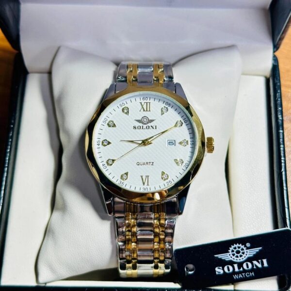 Soloni 1001 For Men - Silver Gold White With Premium Box | Rovelle