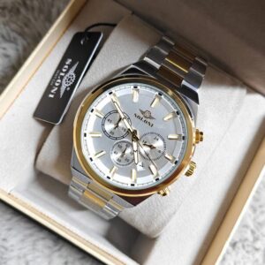 Soloni 3006 For Men - Silver Gold White With Premium Box | Rovelle