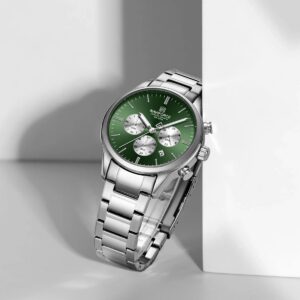 Naviforce 8076 For Men - Silver Green | Rovelle