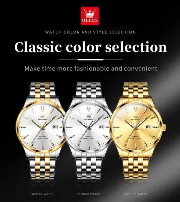 Olevs 5598 CH - Gold Blue For Men | Rovelle
