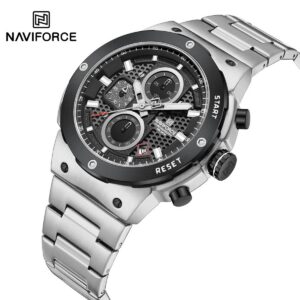 Naviforce 8072 For Men - Silver Black | Rovelle
