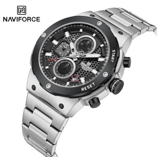 Naviforce 8072 For Men - Silver Black Naviforce 8072 For Men - Silver Black | Rovelle