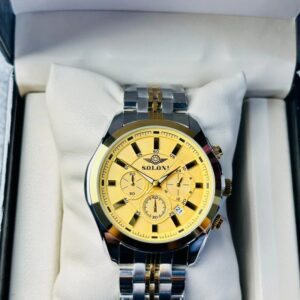Soloni 3005 For Men - Silver Gold With Premium Box | Rovelle