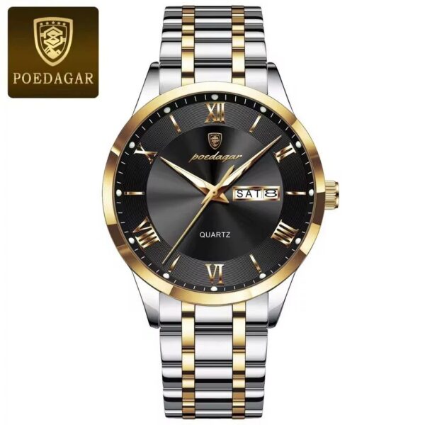 Poedagar 978 CH For Men - Silver Gold Black | Rovelle