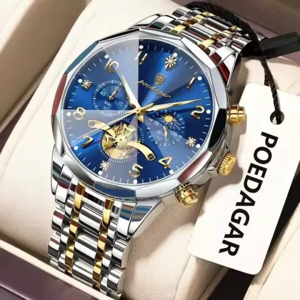 Poedagar 939 For Men - Silver Gold Blue Poedagar 939 For Men - Silver Gold Blue | Rovelle