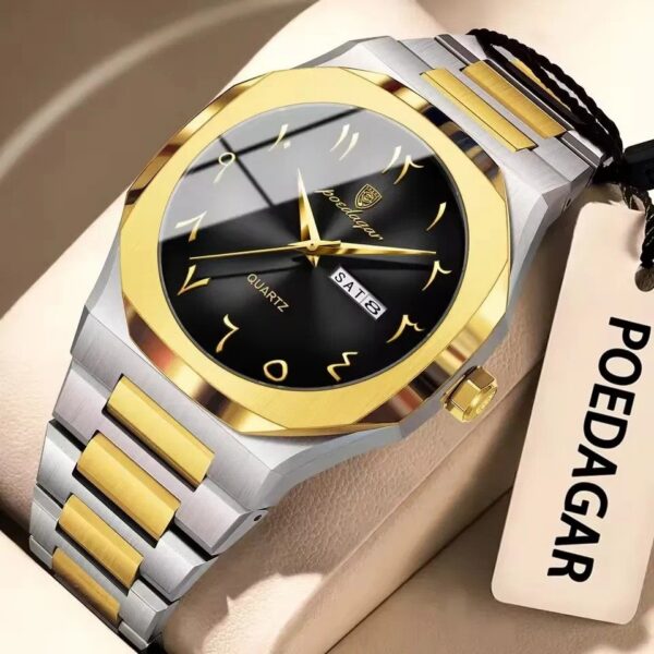 Poedagar 830 Men's Watch - Gold Black | Rovelle