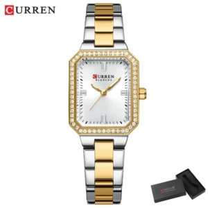Curren 9102 CH For Women - Silver Gold White | Rovelle