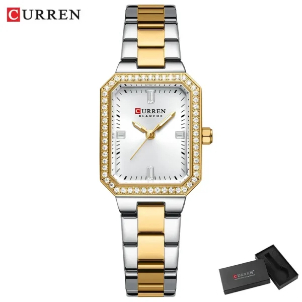 Curren 9102 CH For Women - Silver Gold White | Rovelle