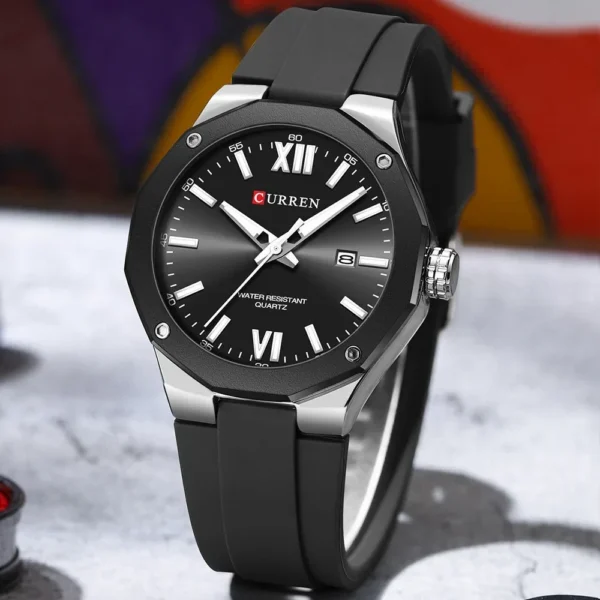 Curren 8465 For Men - Silver Black | Rovelle