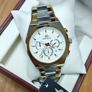 Soloni 3004M For Men - Silver Gold White With Premium Box | Rovelle