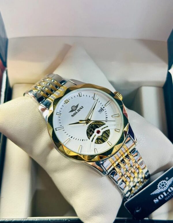 Soloni 1018 CH For Men - Silver Gold White With Premium Box | Rovelle