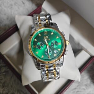 Olevs 2858 CH For Men -Silver Gold Green | Rovelle