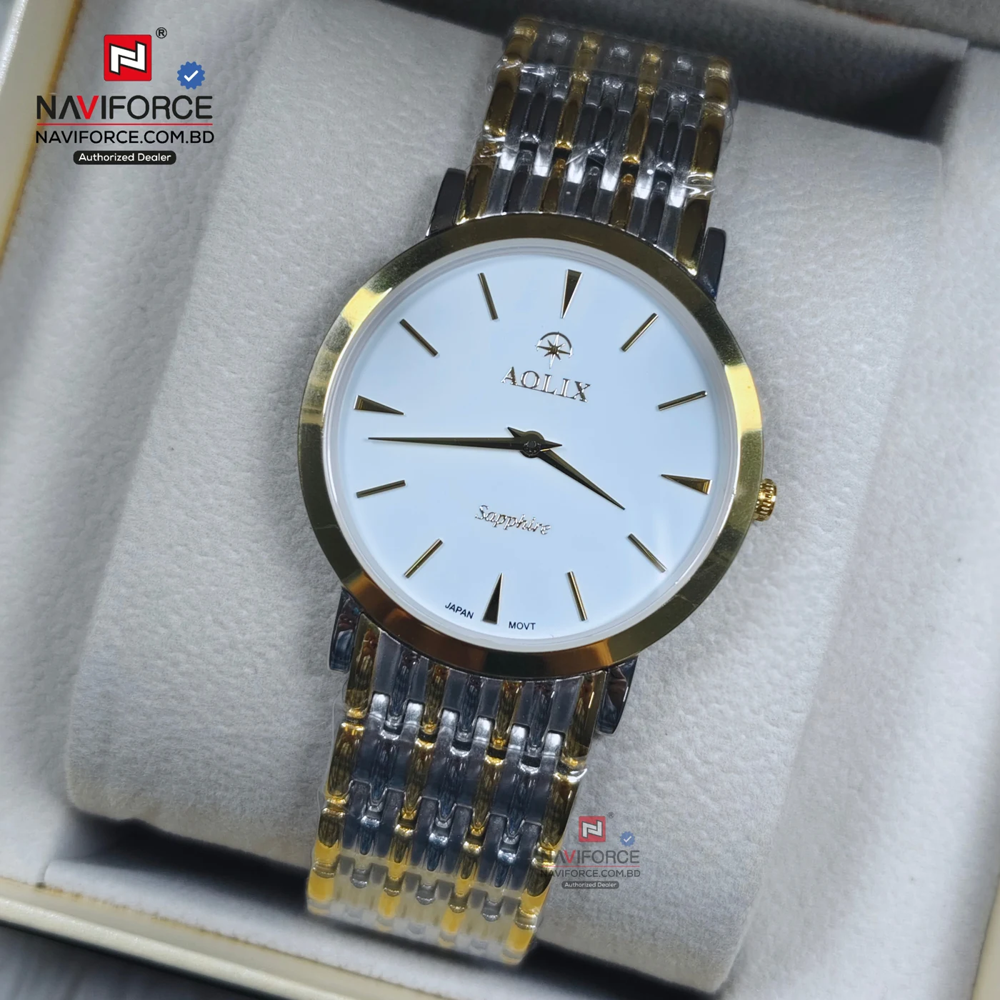 Aolix 9039 Men's Watch - Silver Gold White | Rovelle