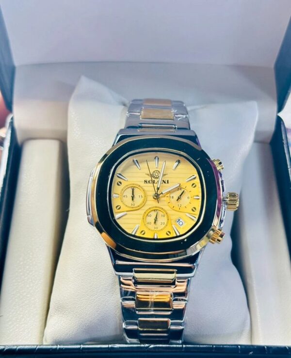 Soloni 3009 For Men - Silver Gold With Premium Box | Rovelle