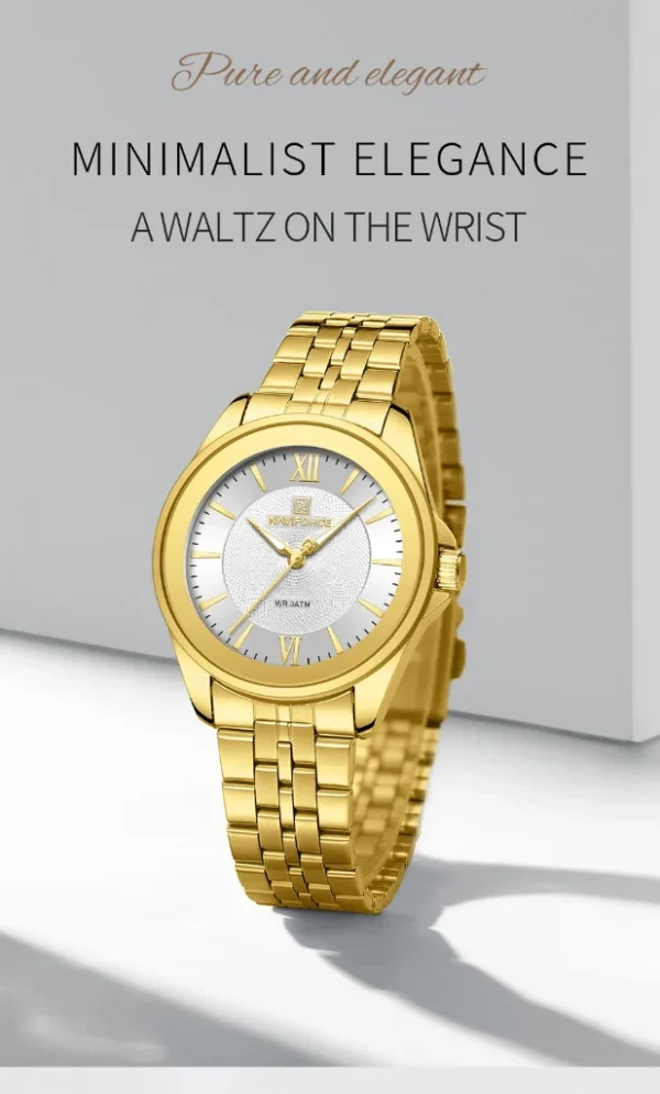 Naviforce 5067 For Women - Gold White | Rovelle