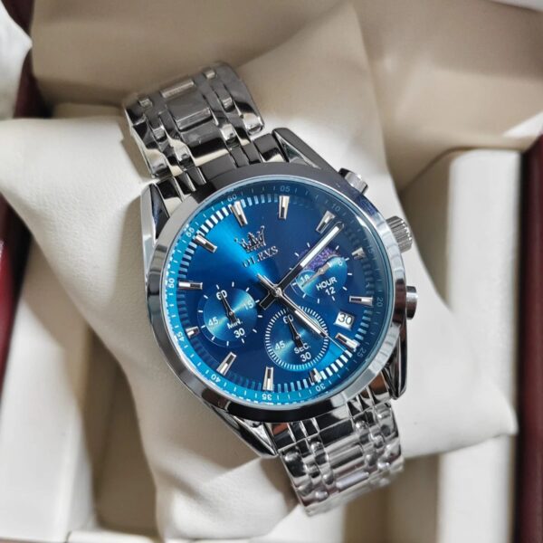 Olevs 3611 CH For Man - Silver Blue | Rovelle