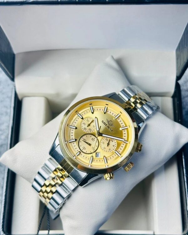 Soloni 3015 For Men - Silver Gold With Premium Box | Rovelle