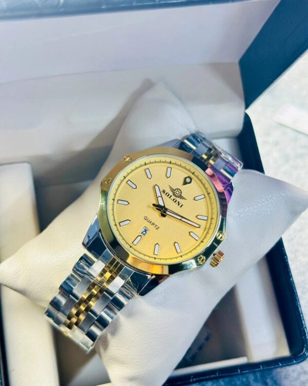 Soloni 1007 For Men - Silver Gold With Premium Box | Rovelle