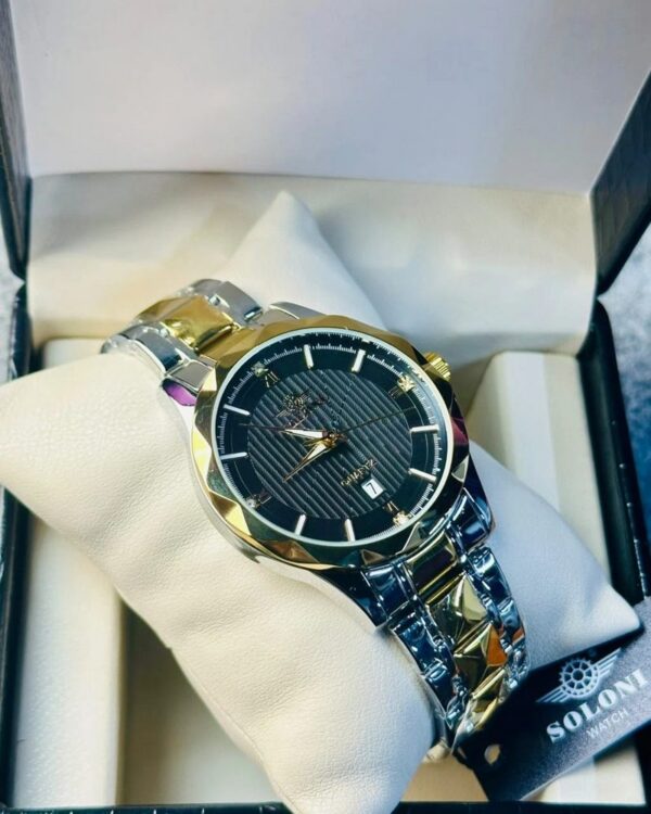 Soloni 1016 M For Men - Silver Gold Black with Premium Box | Rovelle