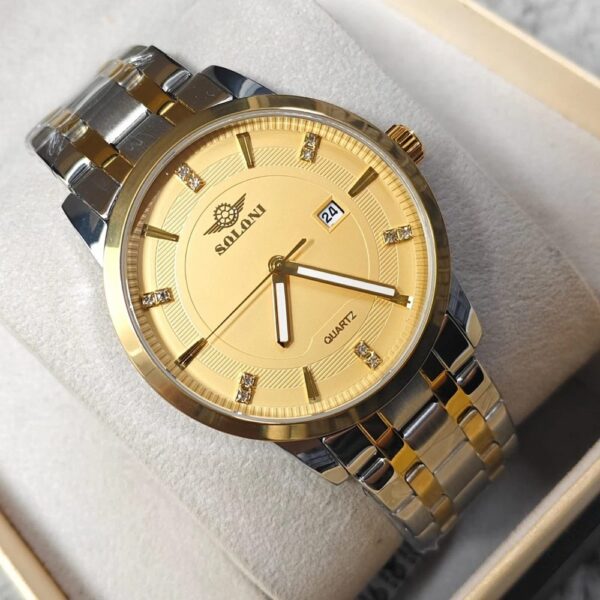 Soloni 1021 M For Men - Silver Gold With Premium Box | Rovelle