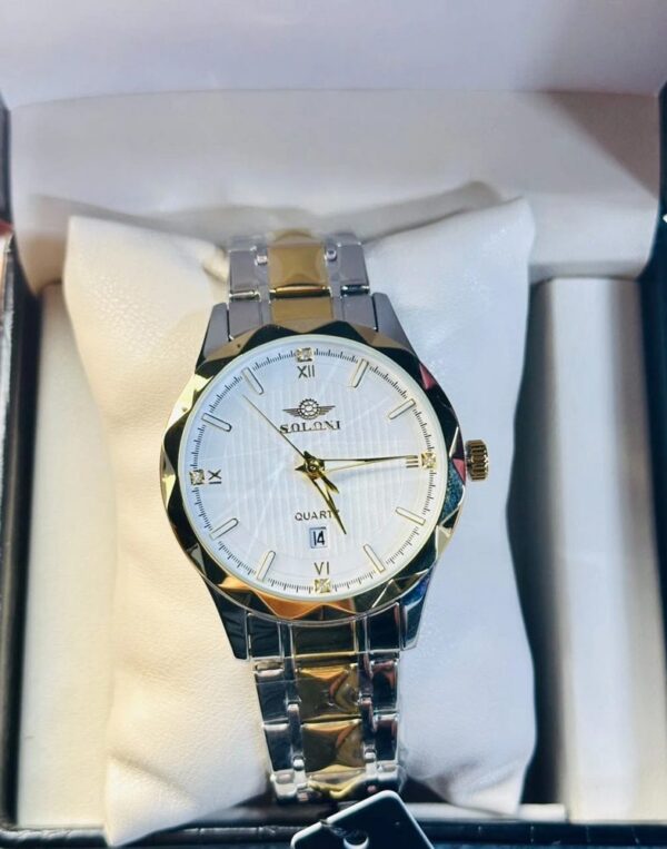 Soloni 1016 M For Men - Silver Gold White with Premium Box | Rovelle