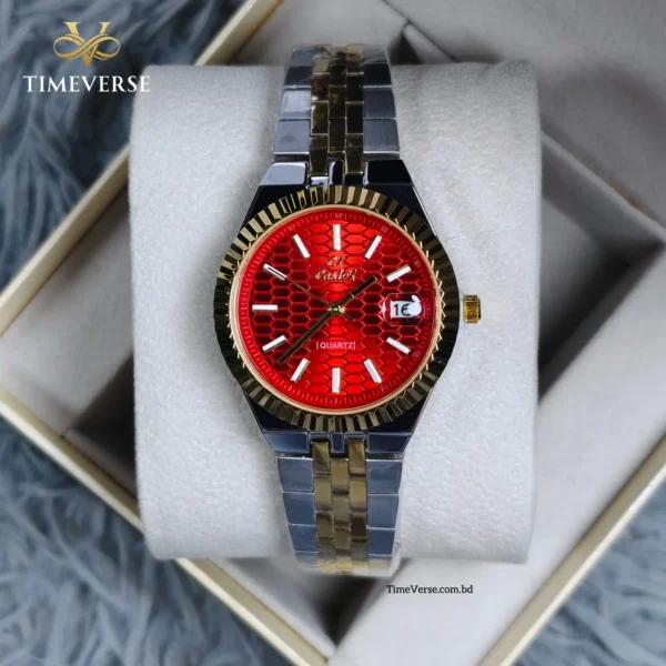 Caslex 062 Ladies Watch - Silver Gold Red | Rovelle