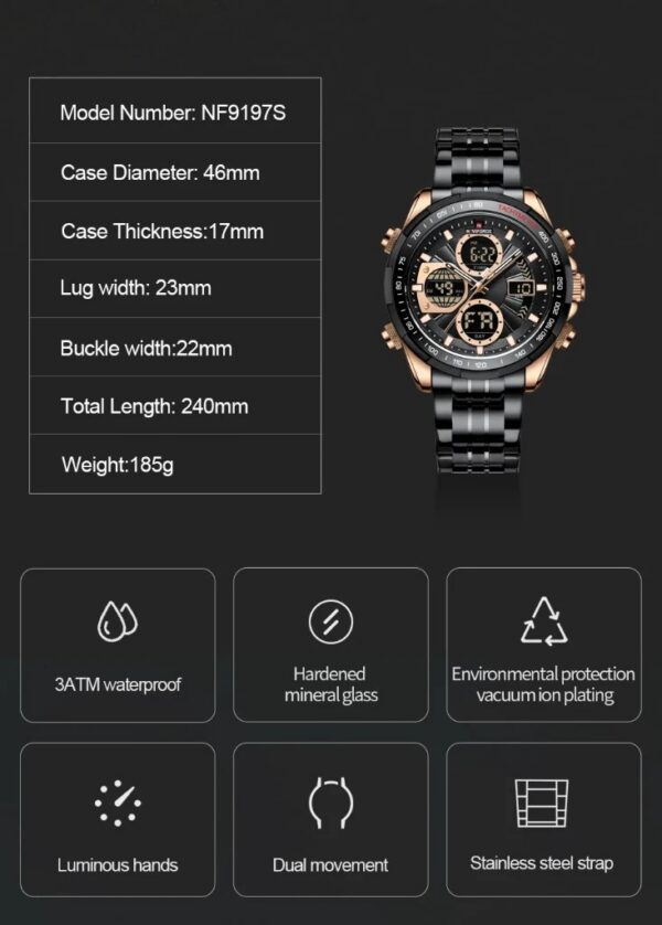 Naviforce 9197 CH - Black | Rovelle