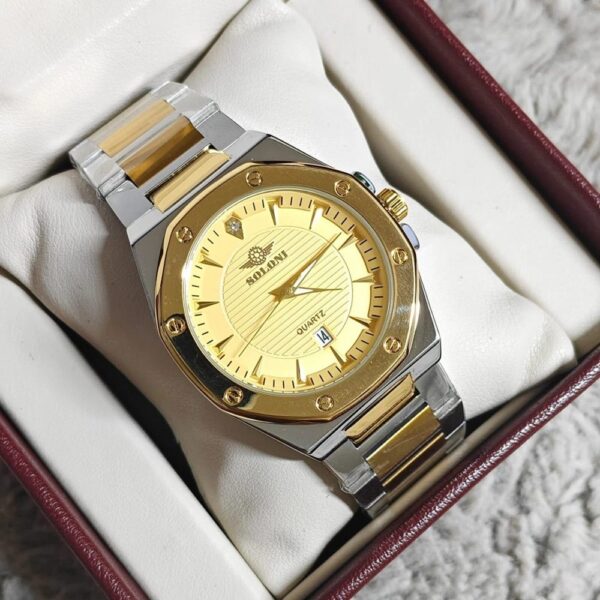 Soloni 1002M For Men - Silver Gold With Premium Box | Rovelle