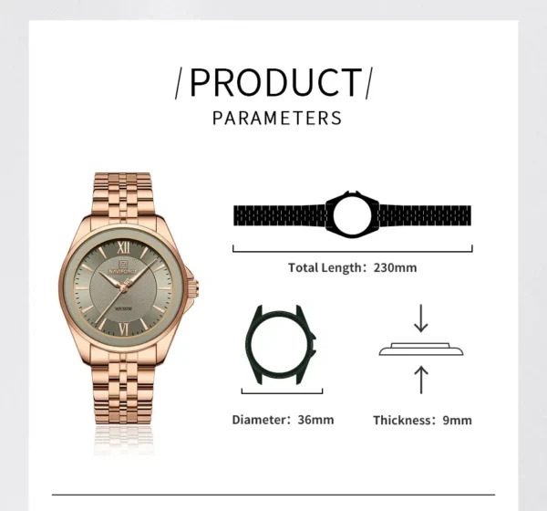 Naviforce 5067 For Women - Rose Gray | Rovelle