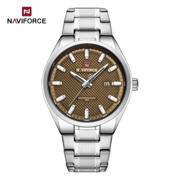 Naviforce 9284 CH For Men - Silver Brown | Rovelle