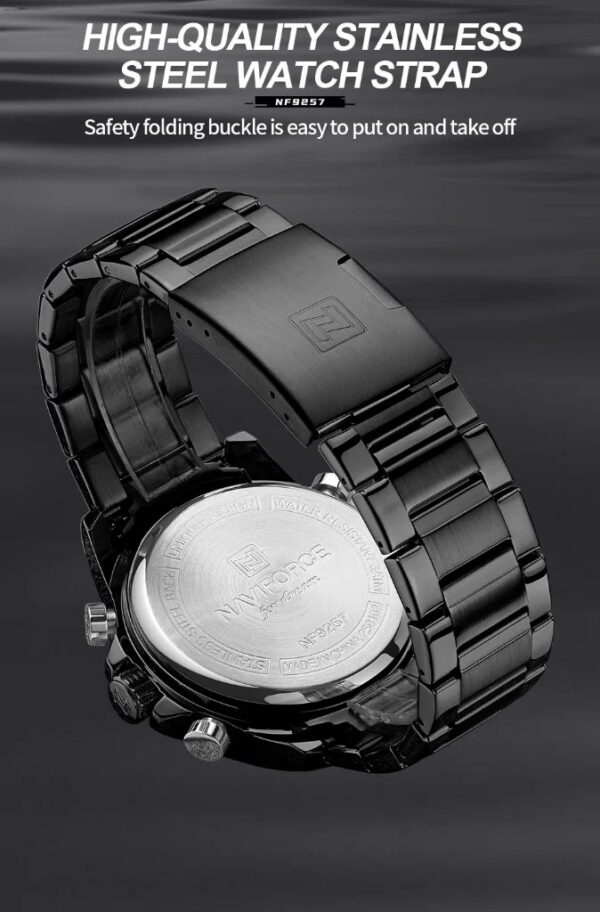 Naviforce 9257 For Men - Black | Rovelle