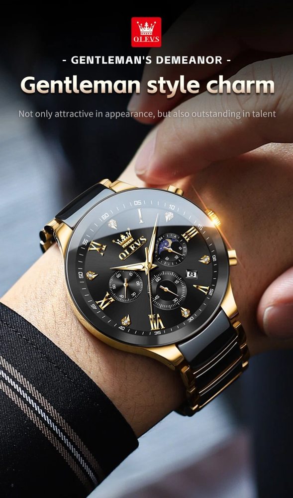 Olevs 7004 CH For Man - Gold Black | Rovelle